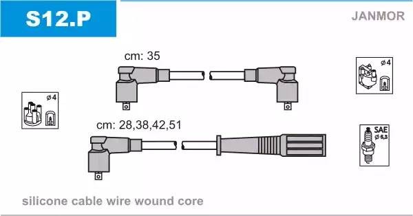 Ккомплект проводов зажигания S12P JANMOR