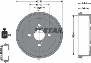Тормозной барабан 94021200 TEXTAR