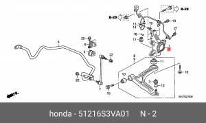 Кулак поворотный 51216S3VA01 HONDA