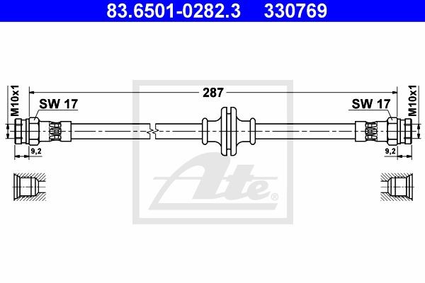 Тормозной шланг 83.6501-0282.3 ATE