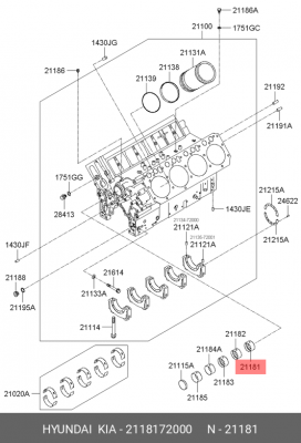 Подшипник распредвала 2118172000 HYUNDAI KIA