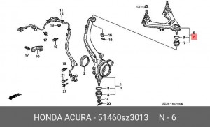 Рычаг независимой подвески колеса, подвеска колеса 51460SZ3013 HONDA