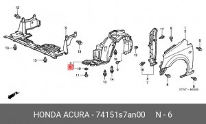 Подкрылок 74151S7AN00 HONDA