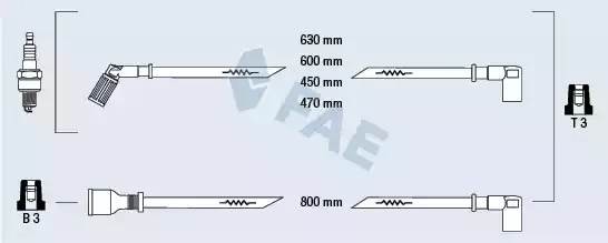 Ккомплект проводов зажигания 85790 FAE