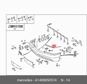 Накладка бампера A1408850574 MERCEDES BENZ