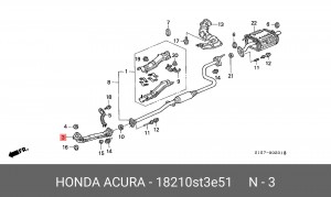 Выпускной трубопровод 18210ST3E51 HONDA