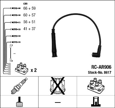 Ккомплект проводов зажигания RC-AR906 NGK NTK