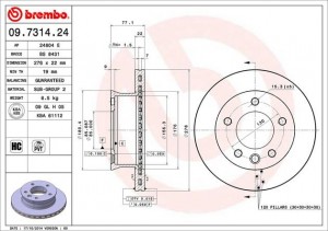 Тормозной диск 09.7314.24 BREMBO