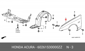 Крыло 60261S30000ZZ HONDA