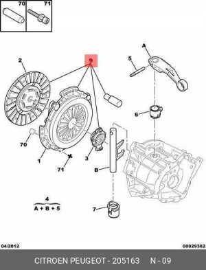 Комплект сцепления 2051 63 CITROEN PEUGEOT