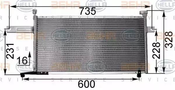 Конденсатор, кондиционер 8FC351300731 HELLA