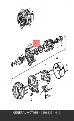 Подшипник генератора 1206139 GENERAL MOTORS