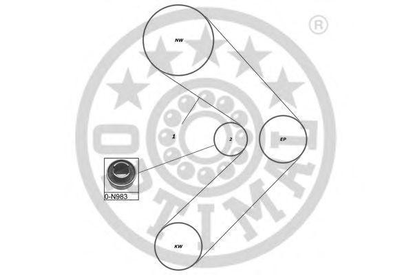 Комплект ремня ГРМ SK-1225 OPTIMAL