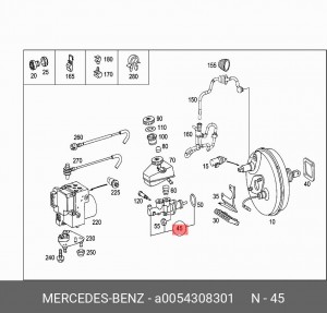 Цилиндр тормозной главный A 005 430 83 01 MERCEDES BENZ