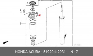 Опора амортизационной стойки 51920SB2931 HONDA
