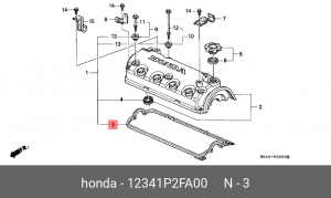 Прокладка, крышка головки цилиндра 12341P2FA00 HONDA