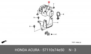 Гидроагрегат, тормозная система 57110S74E50 HONDA