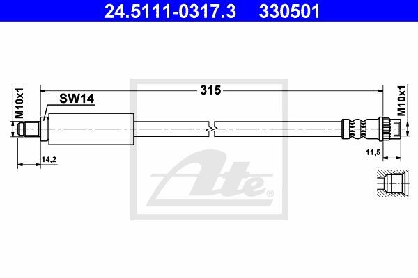 Тормозной шланг 24.5111-0317.3 ATE