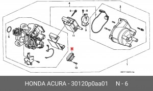 Коммутатор, система зажигания 30120P0AA01 HONDA