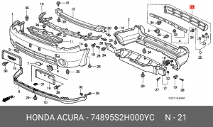 Накладка багажной двери 74895S2H000YC HONDA