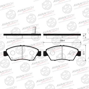 Колодки тормозные дисковые AV571 AVANTECH