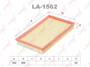 Фильтр воздушный LA-1562 LYNXAUTO