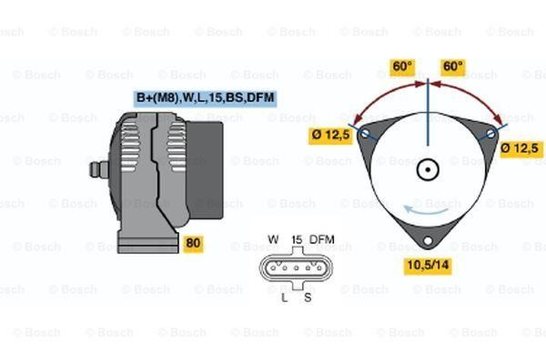 Генератор 0124655038 BOSCH