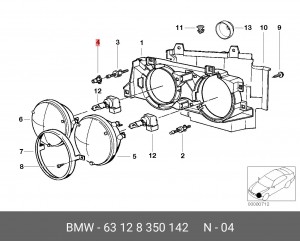 Кронштейн, основная фара 63 12 8 350 142 BMW