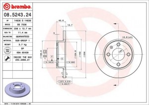 Тормозной диск 08.5243.24 BREMBO