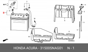 Батарея аккумуляторная 31500SNAG01 HONDA