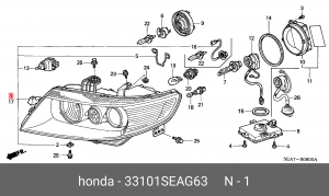 Фара головного света 33101SEAG63 HONDA