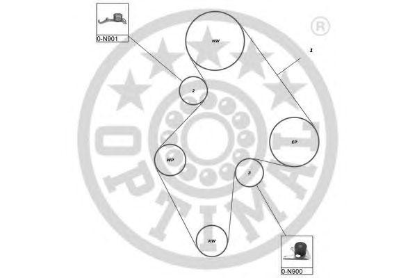 Комплект ремня ГРМ SK-1022 OPTIMAL
