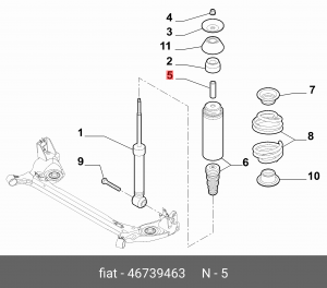 Дистанционная труба, амортизатор 46739463 ALFA FIAT LANCIA