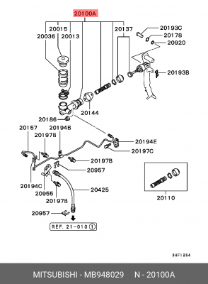 Цилиндр сцепления главный MB948029 MITSUBISHI