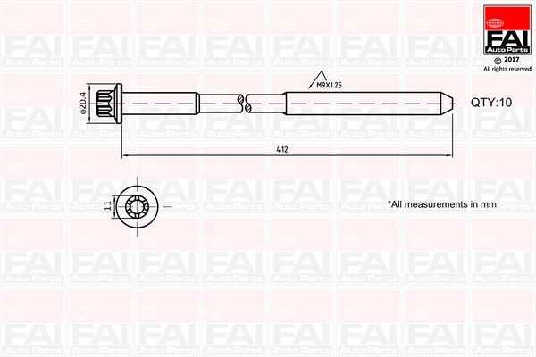 Комплект болтов головки цилидра B292 FAI