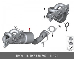 Коллектор выпускной 18 40 7 558 769 BMW