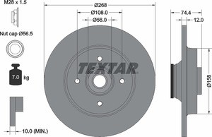 Диск тормозной 92168700 TEXTAR