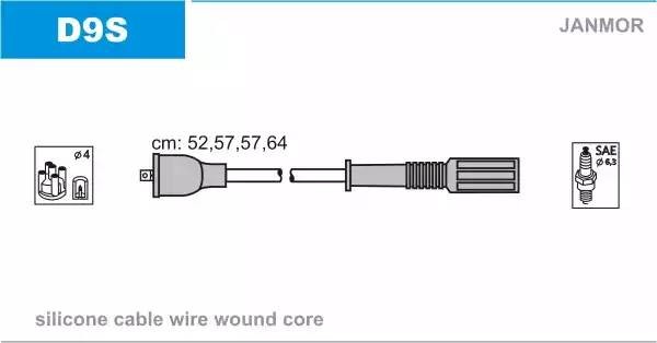 Ккомплект проводов зажигания D9SP JANMOR