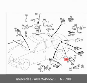 Корпус разъёма кабеля A 037 545 65 28 MERCEDES BENZ