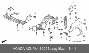 Крыло переднее 60211SAAG10ZZ HONDA