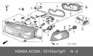 Основная фара 33153SN7G01 HONDA