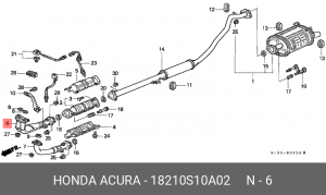Выпускной трубопровод 18210S10A02 HONDA