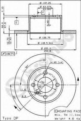 Тормозной диск 08.3288.20 BREMBO