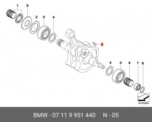 Пружина 07 11 9 951 440 BMW