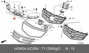 Накладка замка капота 71129TL0G01 HONDA