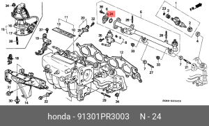 Прокладка, впускной коллектор 91301PR3003 HONDA