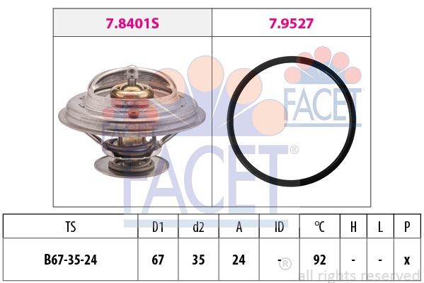 Термостат, охлаждающая жидкость 7.8401 FACET