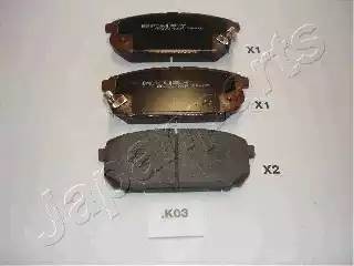 Комплект тормозных колодок, диско PPK03AF JAPAN PARTS GROUP