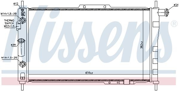 Радиатор, охлаждение двигател 61657 NISSENS