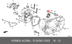 Уплотняющее кольцо, дифференциал 91205611003 HONDA